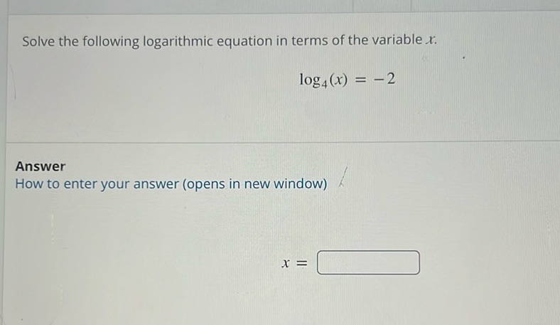 img of Solve the following logarithmic equation in terms of the...