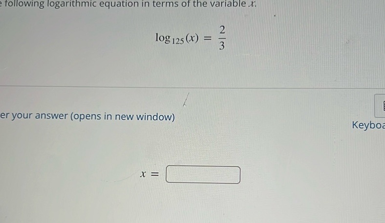 img of Solve the following logarithmic equation in terms of the...