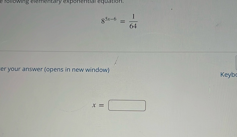 img of Solve the following elementary exponential equation.  \[...