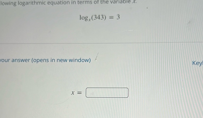 img of Solve the following logarithmic equation in terms of the...