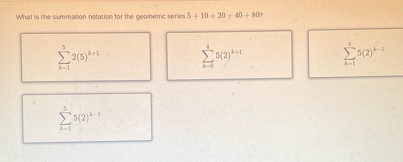 img of What is the summation notation for the geometric series...