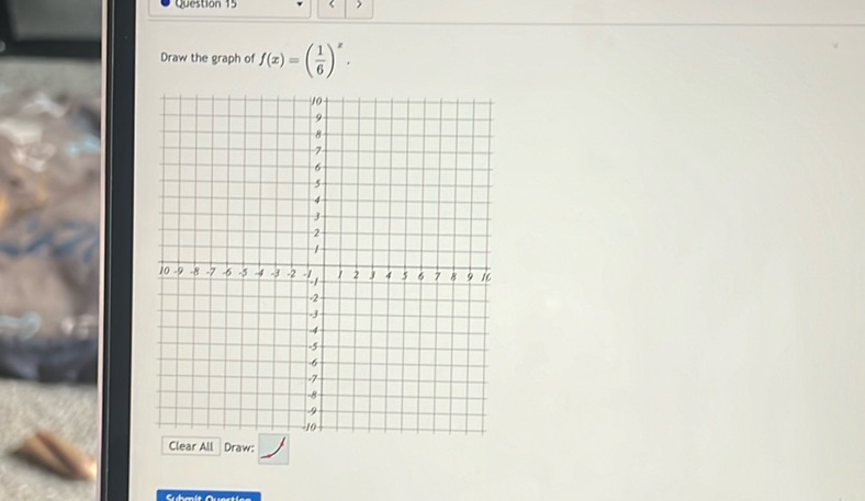 img of Draw the graph of \( f(x) = \left(\frac{1}{6}\right)^x...