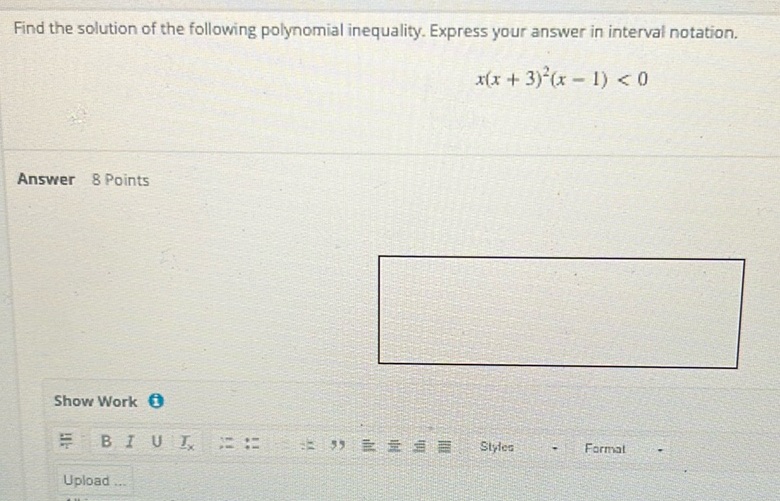 img of Find the solution of the following polynomial inequality....