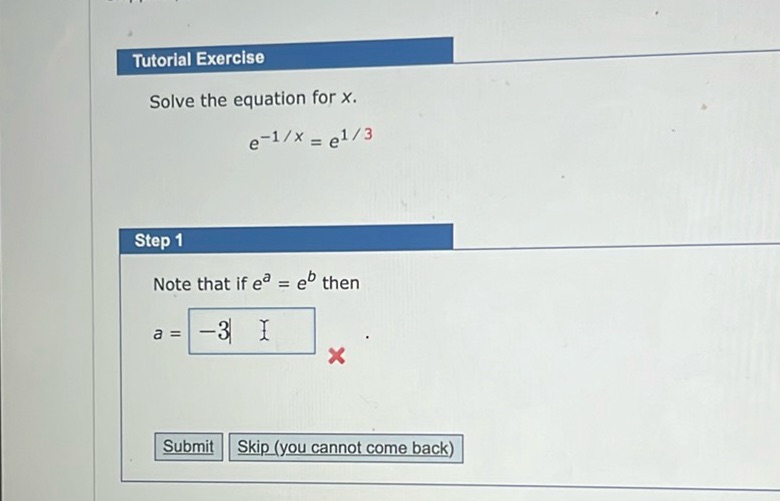 img of **Tutorial Exercise**  Solve the equation for \( x \)....