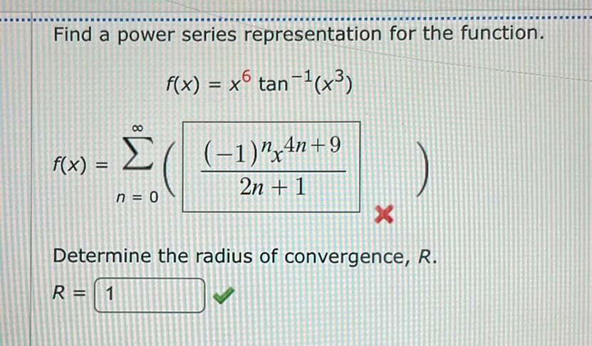 img of Find a power series representation for the function.  \[...