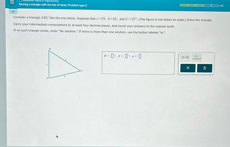 img of Consider a triangle \( \triangle ABC \) like the one...