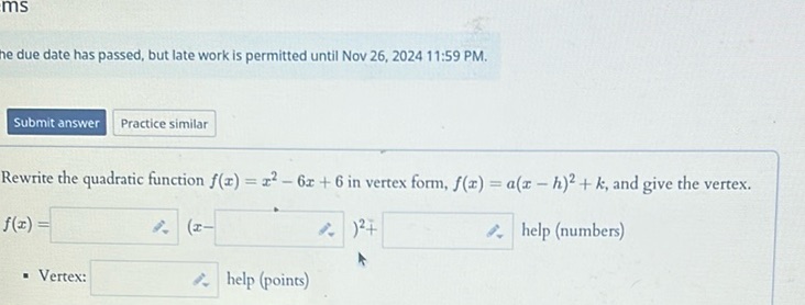 img of The due date has passed, but late work is permitted until...