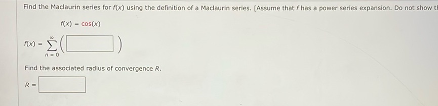 img of Find the Maclaurin series for \( f(x) \) using the...