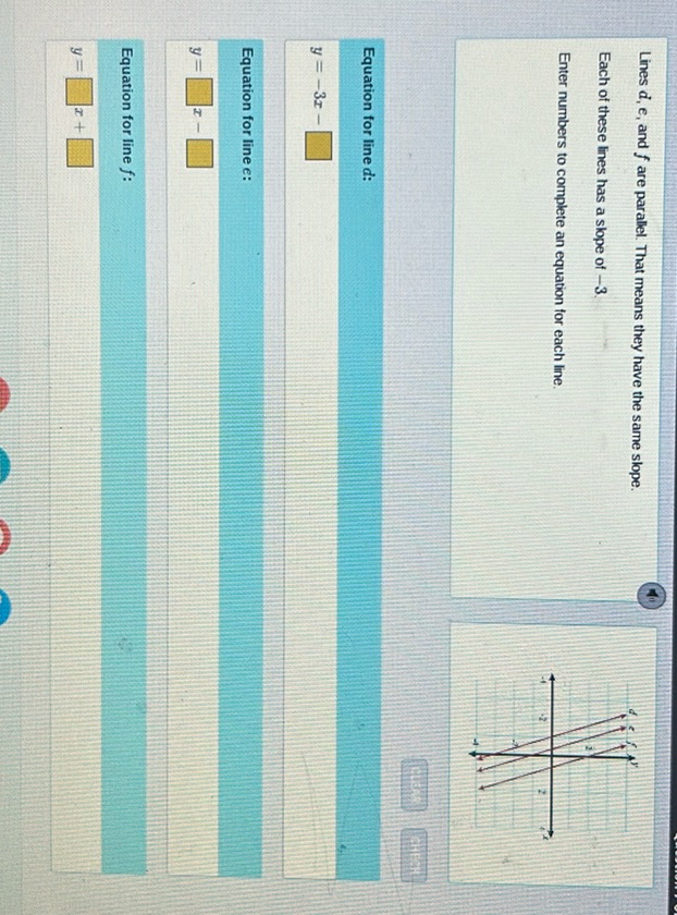 img of Lines d, e, and f are parallel. That means they have the...